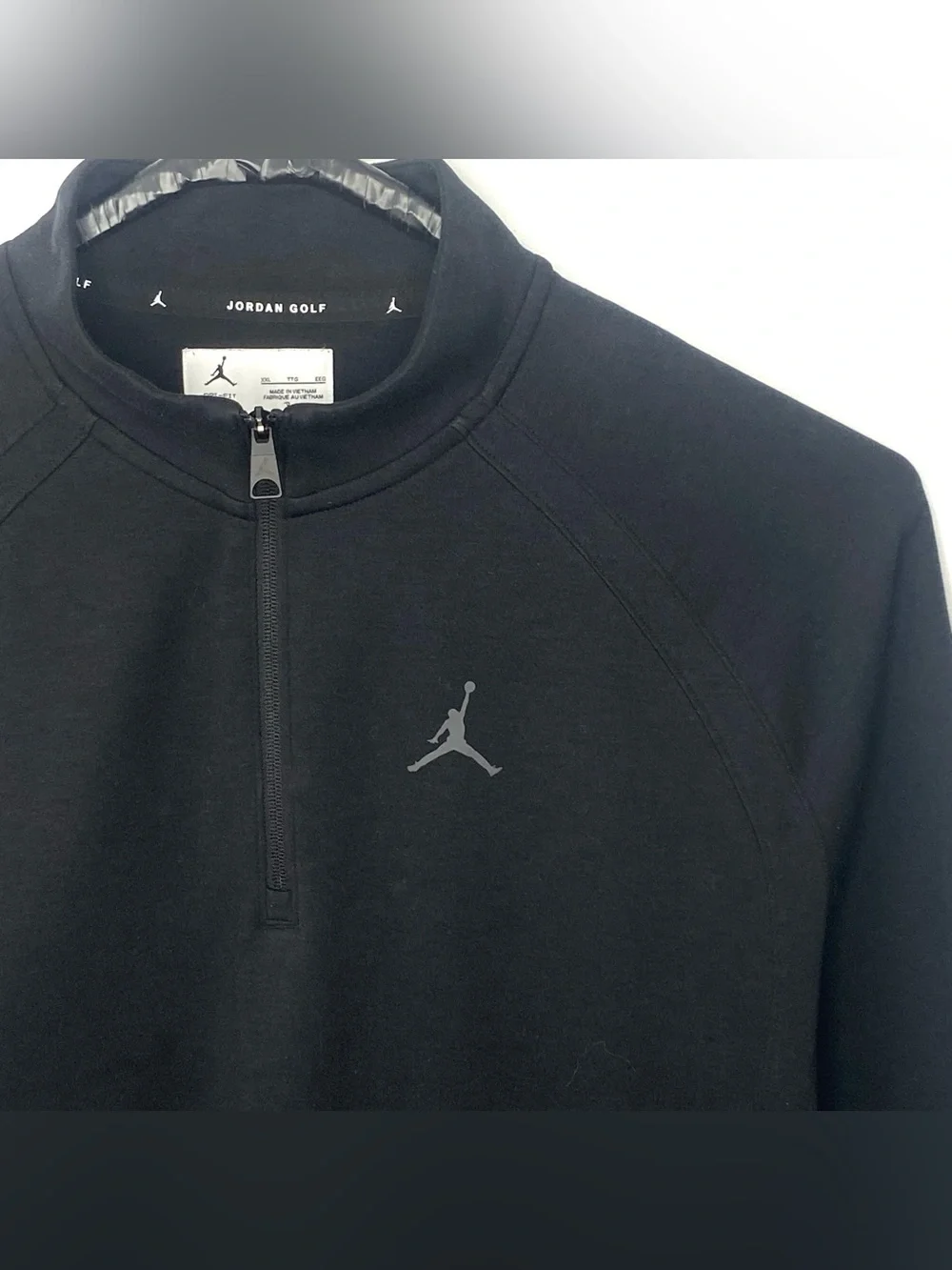 Nike Air Jordan Golf Men’s Black Dri-Fit 1/4 Zip Lightweight Pullover Jacket XXL